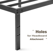 Horshod WIM-3611 Full Size Heavy Duty Platform Bed with Underbed Storage, 14-Inch High Steel Slat Support, Black