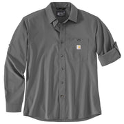 Carhartt Men's Force Sun Defender Relaxed Fit Lightweight Long Sleeve Button-Down Shirt, Steel, 4XLarge, 106552