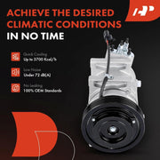 A-Premium AC Compressor with Clutch for Nissan Rogue 2.5L L4 6-Groove Pulley APACC332