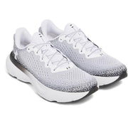 Under Armour Infinite Men's Running Shoes, Responsive UA HOVR Cushioning, White Black White, Size 12 D, Knit Upper, TPU Heel Clip, Durable Rubber Outsole, 3027523-109
