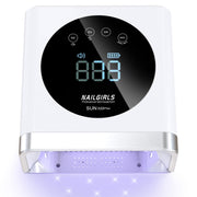 NAILGIRLS UV LED Nail Lamp, Rechargeable Cordless, 150W Fast Curing with 36 LED Beads, Dual Wavelength 365nm/405nm, Removable Metal Base Plate