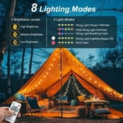 Sissinoceros XL Solar Camping String Light, 32.8FT Rechargeable LED Hanging Light for Outdoor - Waterproof