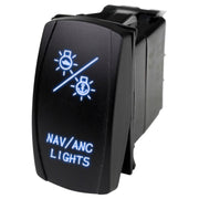 Marine Sport Lighting Nav/Anc Lights LED Rocker Switch - Blue LED