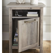 Better Homes & Gardens 425107 Modern Farmhouse Side Table with USB, Rustic Gray Finish