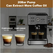Geek Chef I88ZXX200430142 Espresso Machine 20 Bar Fast Heating Automatic Cappuccino Coffee Maker with Temperature Dial, GCF20BT