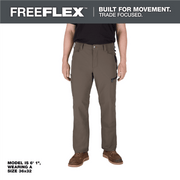 Milwaukee Electric FREEFLEX Tech Work Utility Pants, Brown, 32 in x 32 in, Nylon/Spandex Blend, Wind and Water Resistant, Stretch Waistband, M651N-3232