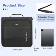 MoKo Zipper Binder, 2-Inch Round Ring, 500-Sheet Capacity, Multi-Pocket Organizer with 6-Tab Expanding File, Adjustable Shoulder Strap and Handle, Black