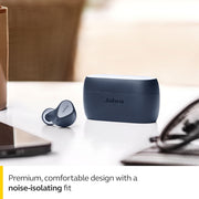 Jabra True Wireless Earbuds, Elite 3, Noise Isolating Fit, 4-Mic Call Technology, Navy, Up to 28 Hours Battery