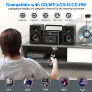 Jazmm w18-black Stereo System for Home with Boombox CD and Cassette Player Combo