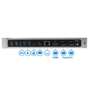 StarTech.com Triple 4K USB-C Laptop Docking Station, 60W Power Delivery, 3 Video Outputs (2 DisplayPort, 1 HDMI), 5 USB 3.0 Ports, Gigabit Ethernet, Audio Jacks, Black & Space Gray, DK30CH2DPPD