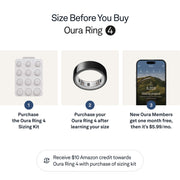 Oura Ring 4 Smart Activity Tracker, Black, Size 11, Titanium, Long Battery Life