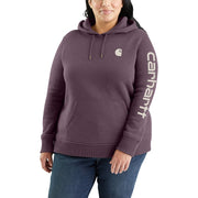 Carhartt Women's Clarksburg Graphic Sleeve Pullover Hoodie - Blackberry Heather - 2X