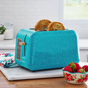 The Pioneer Woman PW8402550614-02 Digital 2-Slice Toaster, Teal Speckle