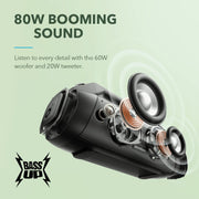 Soundcore Motion Boom Plus Outdoor Bluetooth Speaker, 80W Stereo Sound, IP67 Waterproof, Portable with Handle and Strap, 20-Hour Playtime, Black