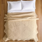 Better Homes & Gardens Paisley Medallion Cotton Quilt, Full/Queen, Yellow Butter, Scalloped Edges