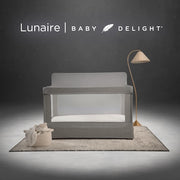 Baby Delight Lunaire Full Size Mesh Baby Crib and Playard with GOTS Certified Organic Cotton Fabric, Breathable Mesh Walls, Tool-Free Assembly, Organic Sage