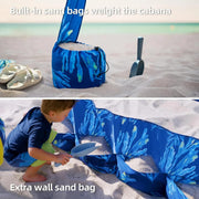 Ammsun Beach Cabana Tent 6.2'x6.2' with Side Wall UPF 50+ Easy Setup Canopy Shade Blue Coral