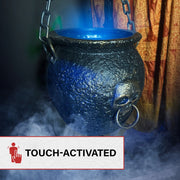Haunted Hill Farm 4.7 ft Animated Witch Cauldron with LED Lights and Touch-Activated Sound