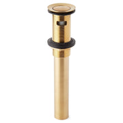 Signature Hardware SH439076BG Extended Press Type Pop-Up Bathroom Drain - Overflow Hole - Brushed Gold