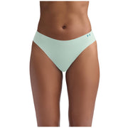 Under Armour Women's 3-Pack Pure Stretch No Show Thong Underwear, Enamel Blue Print, X-Large