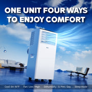 DuraComfort 8500 BTU Portable Air Conditioner 3-in-1 Cooling Dehumidifier Fan White DP08CP