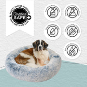 Best Friends By Sheri Original Calming Donut Dog And Cat Bed, Orthopedic Support, Shag Faux Fur, Sage Green, Large 36in