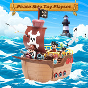 Holyfun Brown Pirate Boat Building Toys for Kids - Ages 3 to 8 Years
