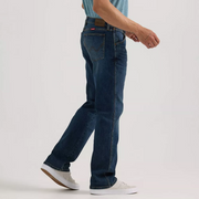 Wrangler Men's Relaxed Fit Bootcut Jeans, Dark Wash, Midweight Stretch Denim, 36 Waist, 30 Inseam