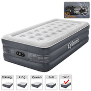 Ophanie Twin Air Mattress, 18-Inch Elevated Inflatable Bed with Built-In Pump, Puncture-Resistant PVC, Portable, Dark Gray