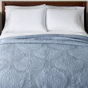 Better Homes & Gardens Paisley Medallion Cotton Quilt, Full/Queen, Blue Silver, Lightweight, Hypoallergenic