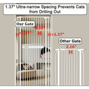 Fairy Baby Extra Tall Cat Gate, 70.8 in Height, Adjustable 29.99-45.62 in Width, White Metal - Stainless Steel