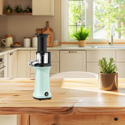 Hinzonek Cold Press Juicer, 120W Rechargeable Masticating Slow Juicer with Wide Chute, High Juice Yield, Reverse Function, Easy Clean, Green
