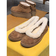 Elegantia Goods Ballet Style Warm Lined Winter Shoes for Women, Size: 6.5-7W(37), Brown