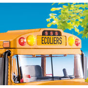Playmobil City Life School Bus, 46-Piece Playset with Flashing Lights, Stop Sign, Removable Roof, 4 Figures, Accessories, Yellow