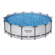 Bestway Power Steel Round Above Ground Pool Set, L 14' x W 42