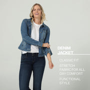 Lee Riders by Lee Indigo Stretch Denim Jacket, Jalapeno Cherry Red, Small, Classic Fit, Button Closure, 10ZFE8CRR