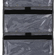 Evolution Outdoor Big Bait Bag, Roll-Up Soft Tackle Bag with Durable Tarpaulin, Four Clear Gusseted Pockets, Weep Holes, Black and Gray, 14in x 29.5in, 31059-EV