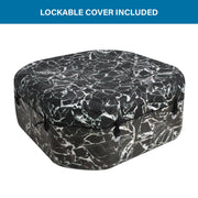 Avenli Oslo Inflatable Hot Tub Spa, 4-Person, Black Marble Octagon, Rapid Heating to 104F, 70 Water Jets, 201 Gal Capacity, Digital Control Panel, Reinforced Cover