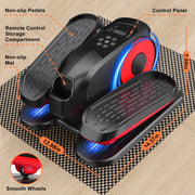 Funslim Under Desk Elliptical Machine, Portable Electric Seated Pedal Exerciser, Quiet Magnetic Resistance, 12 Adjustable Speeds, Digital Display, Remote Control, Red, EB030