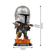 Hot Toys YuMe Star Wars The Mandalorian Cosbaby Bobble-Head Figure with Jetpack Flame Effect, Multicolor, Vinyl, Window Box Packaging, 17810