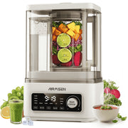 AIRMSEN 9-in-1 Kitchen Blender, Professional Hot and Cold Recipes, 51 oz Glass Jar, Soundproof Cover, Independent Water Tank