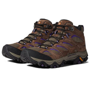 Merrell Women's Moab 3 Mid Hiking Boots, Pigskin Leather and Mesh, Bracken Purple, Size 7.5, J035870