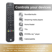 General Electric 57818 4-Device LG Direct Replacement Universal TV Remote Control in Black