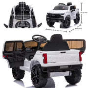 Funtok RS03 Chevrolet Silverado 12V Kids Electric Powered Ride on Car with Remote Control and Storage Trunk, White