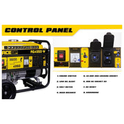 Aceup AG4350W Energy Portable Generator, 7HP 208cc 4-Stroke OHV Engine, 3600 Running Watts, 4350 Peak Watts, 4-Gallon Fuel Tank with Gauge, Wheel Kit
