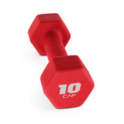 CAP Neoprene Dumbbell, 8lb, Green, Hexagonal Shape, Cast Iron Core, Single