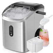 Simzlife IM-12G Nugget Ice Maker Countertop with Handle, Silver
