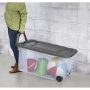 Sterilite 14683V02 151L Wheeled Industrial Tote - Flat Gray