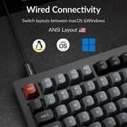 Keychron V1 8K 75% Wired Mechanical Keyboard with Programmable Knob, OSA PBT Keycaps, Hot-Swappable Super Red Switches, 8000Hz Polling Rate, RGB Backlit