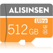 Alisinsen 512GB MINI SD Card 512GB Memory Card Class 10 for Camera, Surveillance, Tachograph, Tablet